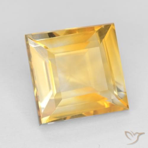 Citrino Laranja claro-dourado Natural 3.16ct, Quadrado, VS