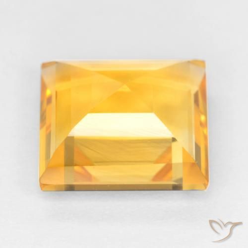 Citrino Laranja-dourado médio-claro Natural 2.77ct, Quadrado, VS