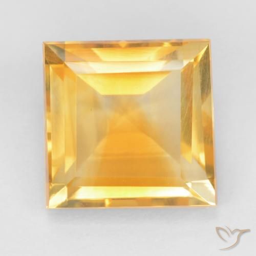 3.27ct Natural Laranja-Ouro Citrino, Quadrado, VS