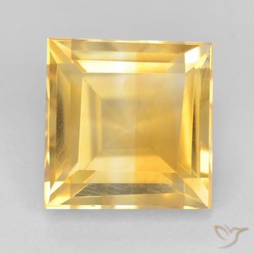 3.04ct Natural ouro médio Citrino, Quadrado, VS