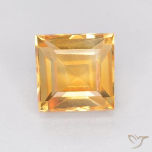 1.14ct Natural Laranja-Ouro Citrino, Quadrado, VS