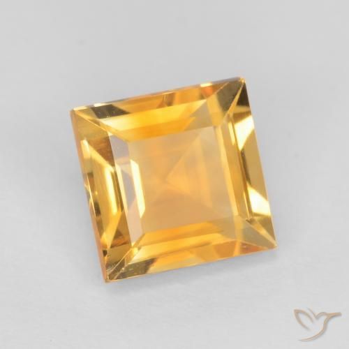 Citrino Laranja-dourado médio-claro Natural 1.05ct, Quadrado, VS
