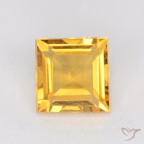 1.06ct Natural Laranja Dourada Citrino, Quadrado, VS