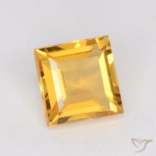 Citrino Laranja Dourada Natural 1.06ct, Quadrado, VS