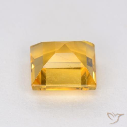 Citrino Laranja Dourada Natural 1.06ct, Quadrado, VS