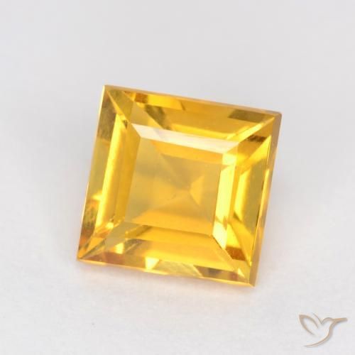 Citrino Laranja Dourada Natural 1.05ct, Quadrado, VS