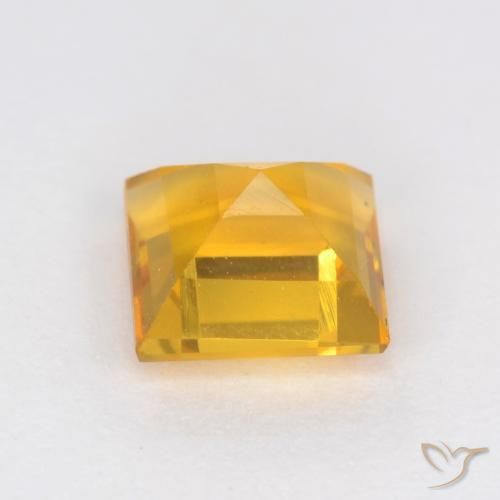 Citrino Laranja Dourada Natural 1.05ct, Quadrado, VS