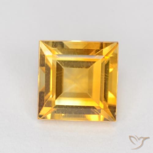 0.95ct Natural Laranja Dourado Profundo Citrino, Quadrado, VS