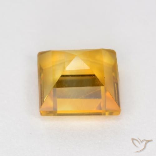Citrino Laranja Dourado Profundo Natural 0.95ct, Quadrado, VS