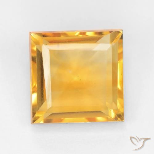2.78ct Natural Laranja Dourada Citrino, Quadrado, VS