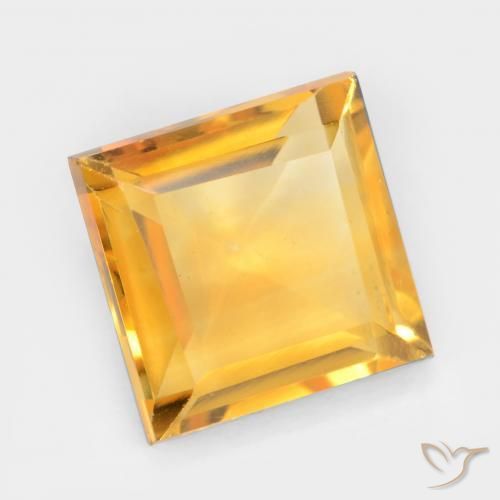 Citrino Laranja Dourada Natural 2.78ct, Quadrado, VS