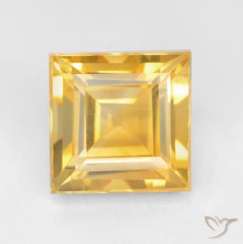 3.66ct Natural ouro brilhante Citrino, Quadrado, VS