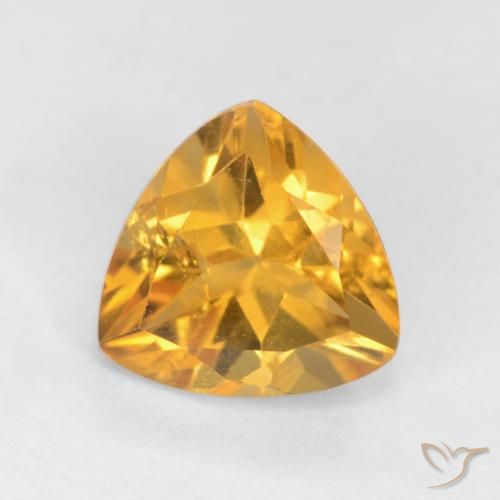 1.16ct Natural Laranja Dourado Profundo Citrino, Trilhão, VS-SI