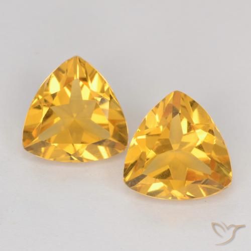 2.03ctw Natural Dourado médio Citrino, Trilhão, VS