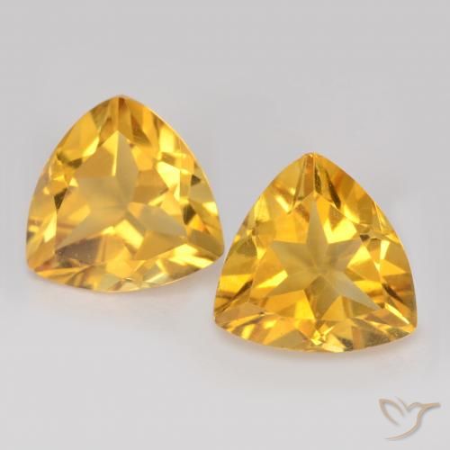 2.00ctw Natural Dourado médio Citrino, Trilhão, VS