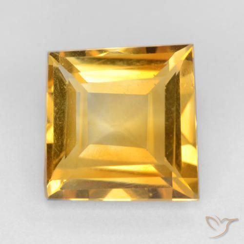 2.12ct Natural Dourado Escuro Citrino, Quadrado, VS