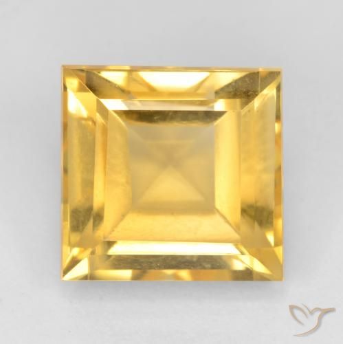 3.79ct Natural ouro brilhante Citrino, Quadrado, VS