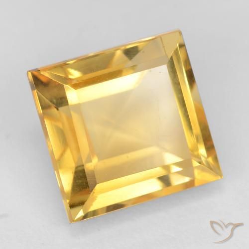 Citrino ouro brilhante Natural 3.79ct, Quadrado, VS