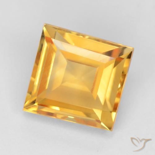 Citrino Laranja Dourada Natural 3.31ct, Quadrado, VS