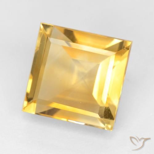 Citrino Laranja Dourada Natural 3.75ct, Quadrado, VS