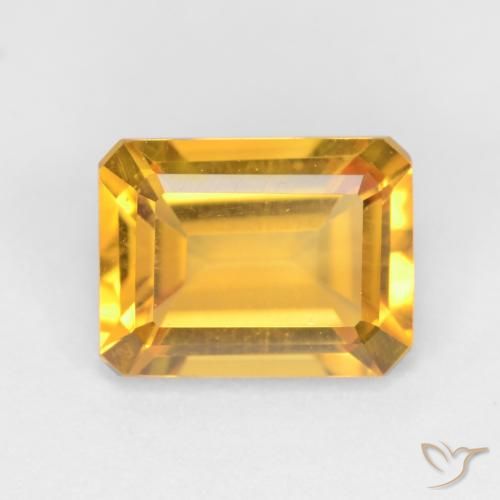 1.54ct Natural ouro médio Citrino, Corte Esmeralda, VVS-VS