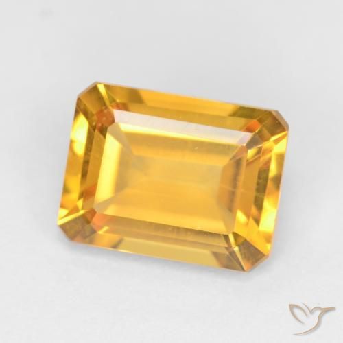 Citrino ouro médio Natural 1.54ct, Corte Octógono / Esmeralda, VVS-VS