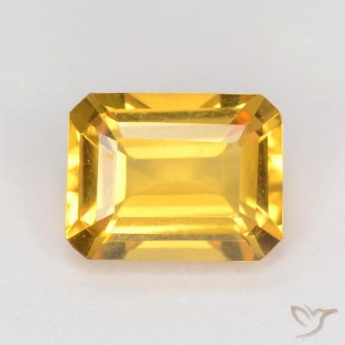 1.63ct Natural ouro médio Citrino, Corte Esmeralda, VVS-VS