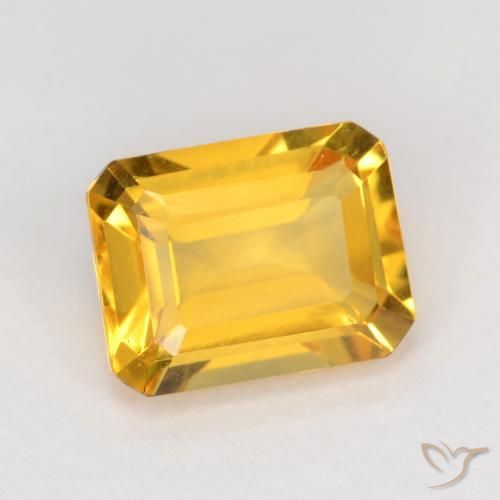 Citrino ouro médio Natural 1.63ct, Corte Octógono / Esmeralda, VVS-VS