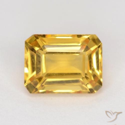 1.62ct Natural Dourado Citrino, Corte Esmeralda, VVS-VS