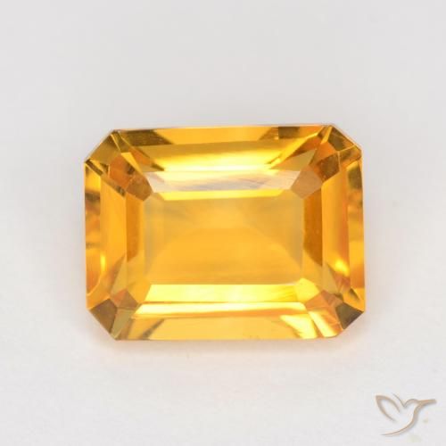 1.66ct Natural Dourado médio Citrino, Corte Esmeralda, VVS-VS