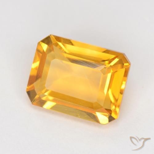 Citrino Dourado médio Natural 1.66ct, Corte Octógono / Esmeralda, VVS-VS