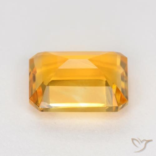 Citrino Dourado médio Natural 1.66ct, Corte Octógono / Esmeralda, VVS-VS