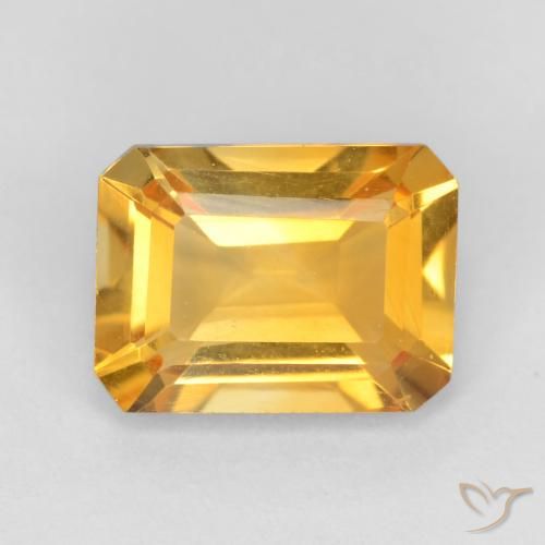 1.34ct Natural Laranja Dourada Citrino, Corte Esmeralda, VVS-VS