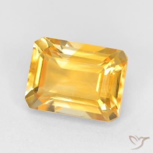 Citrino ouro brilhante Natural 1.69ct, Corte Octógono / Esmeralda, VVS-VS