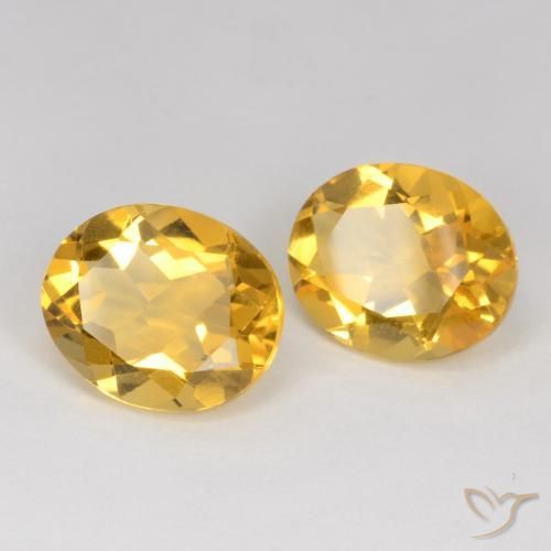 Pedras preciosas de Citrino Dourado natural de 6.36 ct, oval, VS