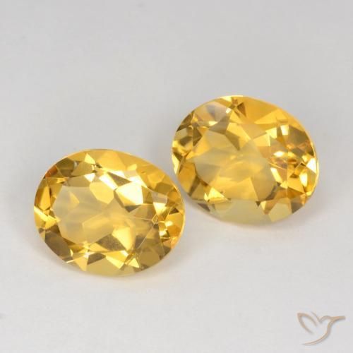 Pedras preciosas de Citrino Dourado natural de 6.29 ct, oval, VS