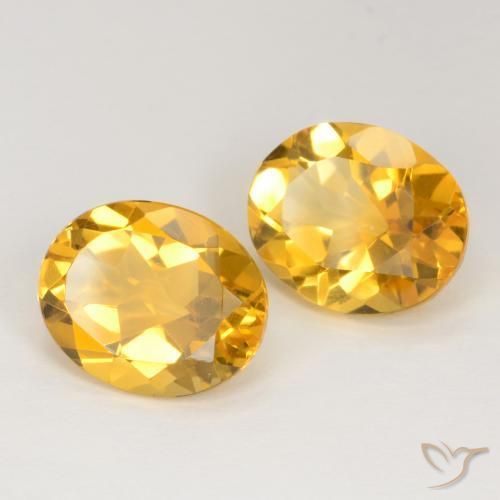 Pedras preciosas de Citrino Dourado Escuro natural de 6.69 ct, oval, VS