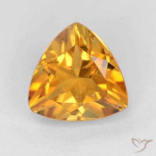 1.13ct Natural Laranja Profundo-Ouro Citrino, Trilhão, VS