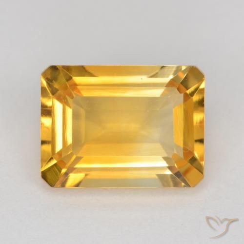 1.47ct Natural Dourado médio Citrino, Corte Esmeralda, VS