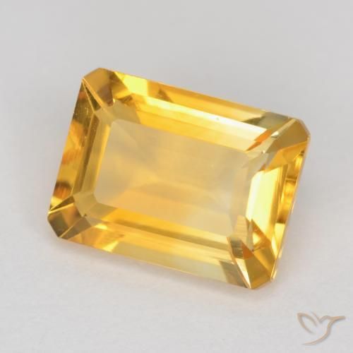 Citrino Dourado médio Natural 1.47ct, Corte Octógono / Esmeralda, VS