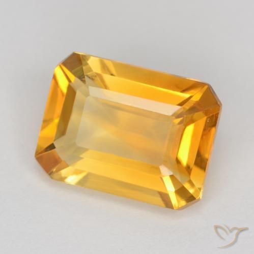 Citrino Laranja Dourado Profundo Natural 1.45ct, Corte Octógono / Esmeralda, VS
