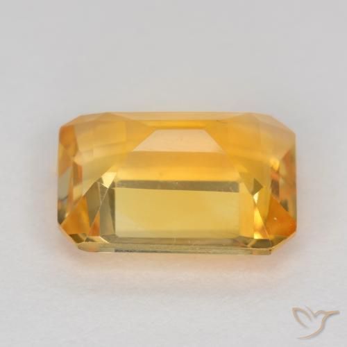 Citrino Laranja Dourado Profundo Natural 1.45ct, Corte Octógono / Esmeralda, VS