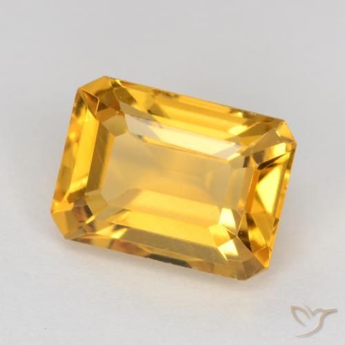 Citrino Laranja Dourado Profundo Natural 1.67ct, Corte Octógono / Esmeralda, VS