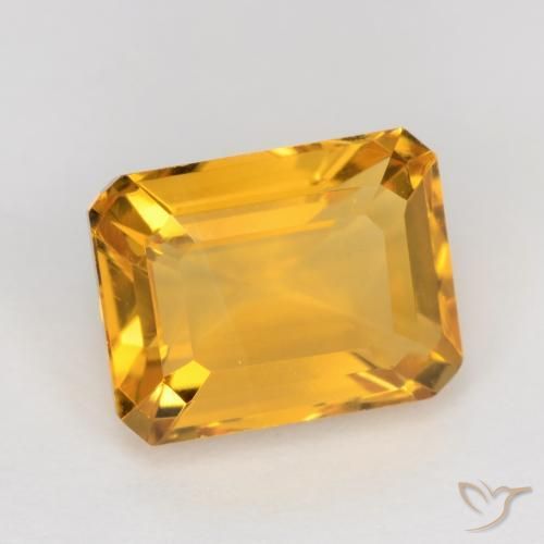 Citrino Laranja Dourado Profundo Natural 1.65ct, Corte Octógono / Esmeralda, VS