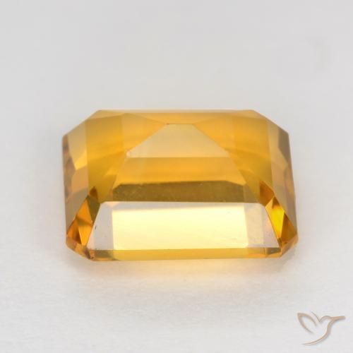Citrino Laranja Dourado Profundo Natural 1.65ct, Corte Octógono / Esmeralda, VS