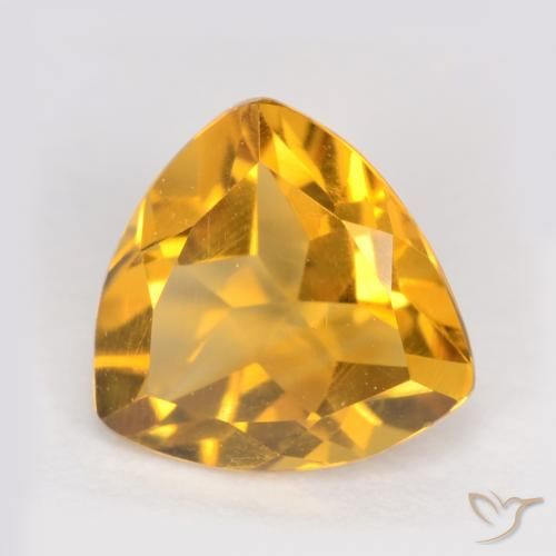0.98ct Natural Laranja-Ouro Citrino, Trilhão, VS