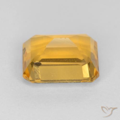 Citrino Laranja Dourado Profundo Natural 1.58ct, Corte Octógono / Esmeralda, VVS-VS