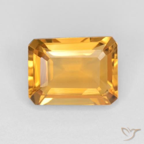 1.43ct Natural Dourado Escuro Citrino, Corte Esmeralda, VVS-VS