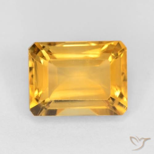 1.72ct Natural Dourado Escuro Citrino, Corte Esmeralda, VVS-VS