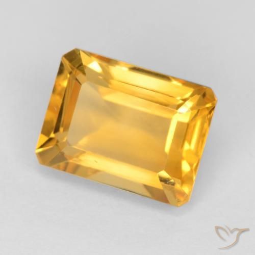 Citrino Dourado Escuro Natural 1.72ct, Corte Octógono / Esmeralda, VVS-VS